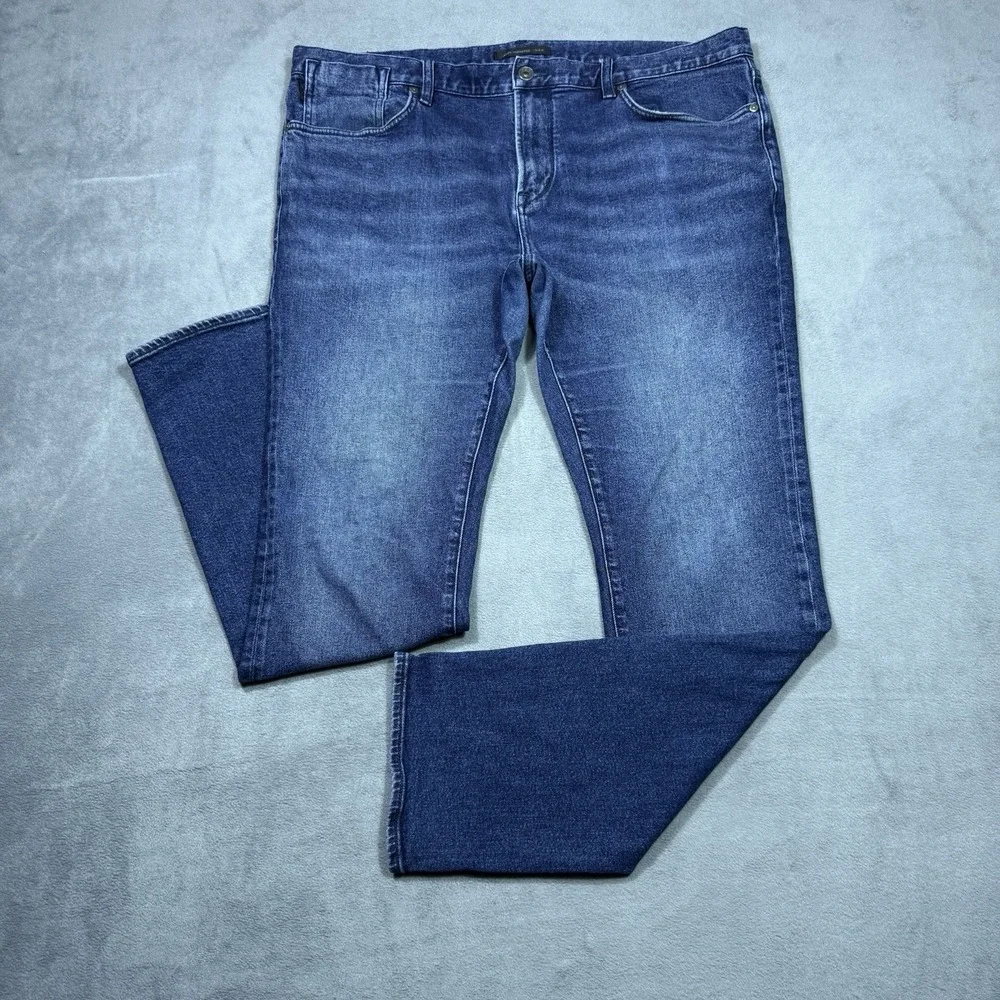 John Varvatos Men's Slim Straight Jeans - Dark Blue Denim